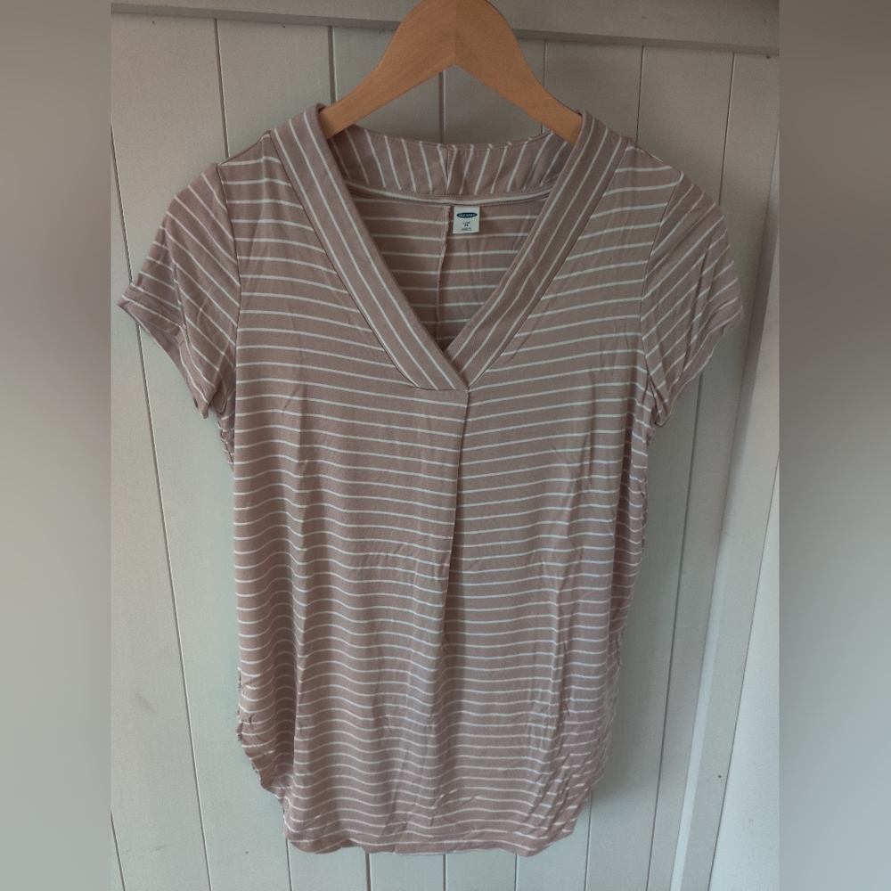 Old Navy pink and white striped tunic